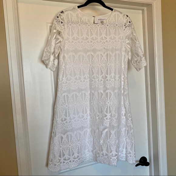 BCBGeneration Cocktail Lace Dress | Optic White - Picture 4 of 7